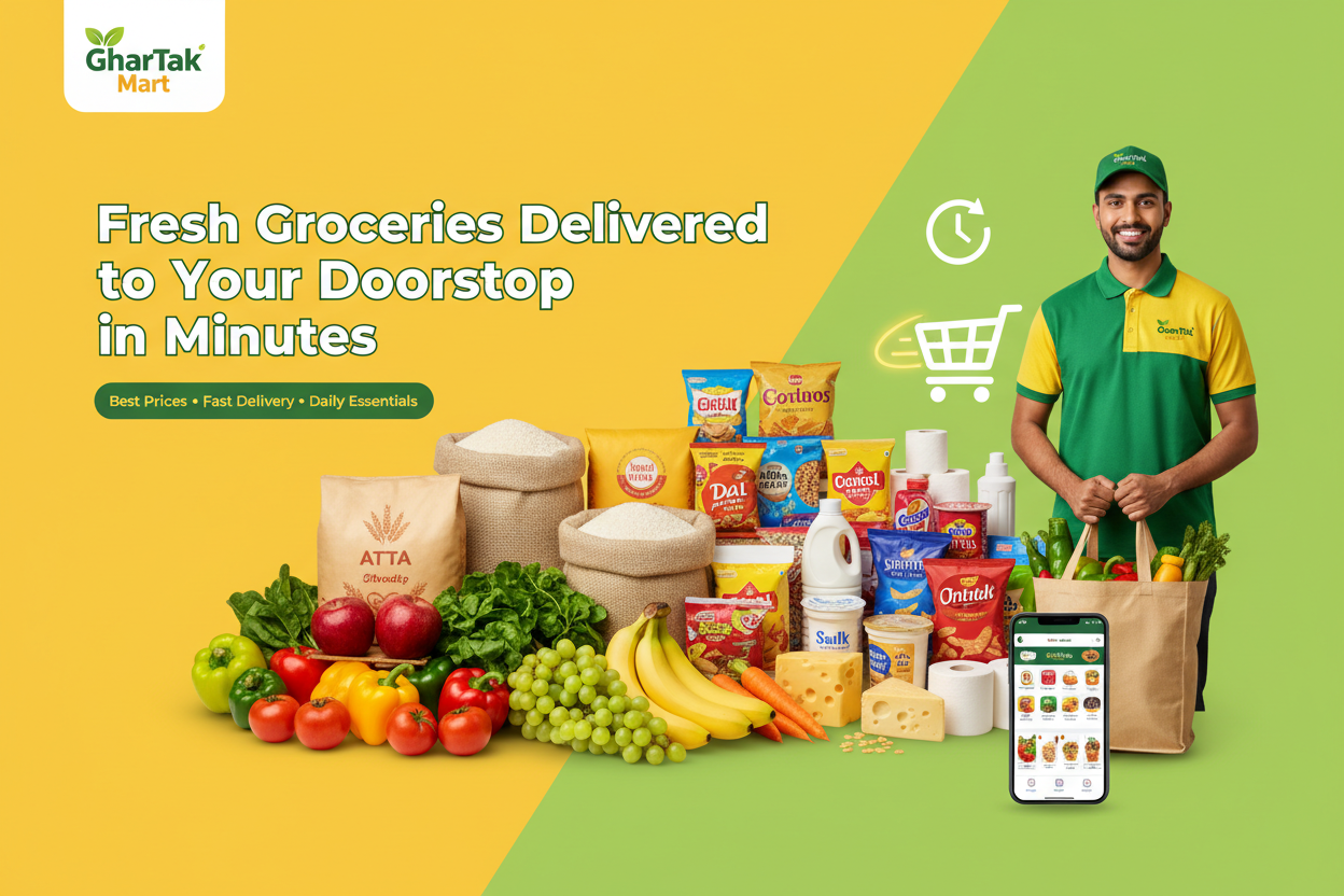 GharTak Mart Grocery Delivery Banner